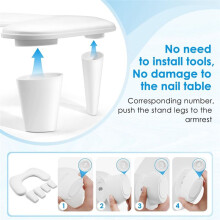 Arm Rest for Nails Tech Shaped Manicure Nail Hand Rest Pillow Cushion, Microfiber Nail Arm Rest Stand White