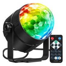 Luzes de Festa, Luz de Bola de Discoteca RGB DJ com Som Ativado e Controle Remoto, Luz de Palco para Festas de Dança em Sala, Bar, Plugue Dos EUA