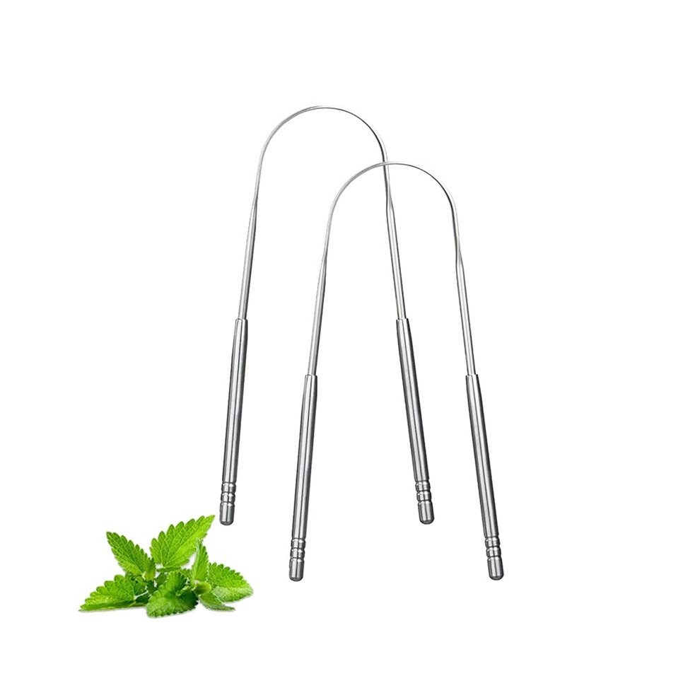 2 Pack Tongue Scraper,Stainless Steel Tongue Cleaners,Tongue Scraper for Adults, Reduce Bad Breath and Fresh Breath
