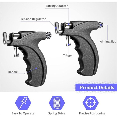 Ear Piercing Stainless Steel Earring Gun, Ear Piercing Gun, Ear Piercing Tools, Nose Stud, Belly Button Piercing Machine 2