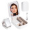 Small Travel LED Makeup Mirror Case with 3 Adjustable Color Light Settings,  Cosmetic Train Case White 2