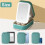 Small Travel LED Makeup Mirror Case with 3 Adjustable Color Light Settings,  Cosmetic Train Case Green 4