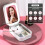 Small Travel LED Makeup Mirror Case with 3 Adjustable Color Light Settings,  Cosmetic Train Case White 4