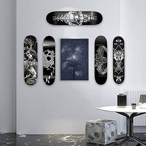 6 Pack Skateboard Floating Deck Display Wall Mount Rack Holder Hanger Fit Home Storage Display 1