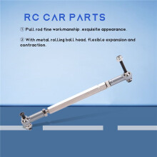 Metal Steering Link Rod Pull Rod Mount Set for WPL C14 C24 1/16 RC Car Upgrade Spare Parts-Titanium
