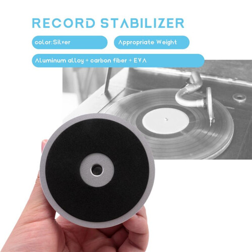 Record Weight Stabilizer with Soft Protective Pad for Hifi Vinyl LP Disc Record Player Profile (Silver) 1