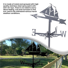 Sailboat Weather Vane - Retro Sailboat Weathervane Silhouette, Decorative Wind Direction Indicator for Outdoor Yard Roof