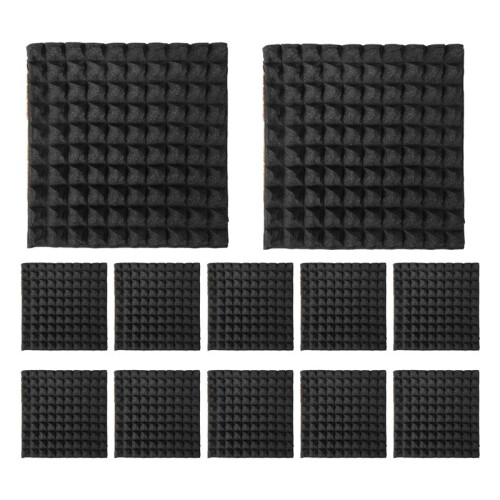 12 Pacotes de PainéIs de Espuma à Prova de Som Autoadesivos 2X12X12 Polegadas PainéIs AcúSticos com Espuma AcúStica de Alta Densidade, Design de