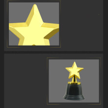 16PCS Kids Plastic Gold Star Trophies,Golden Colored Award Trophy for Football,Soccer,Baseball,Carnival Prize,Party Gift
