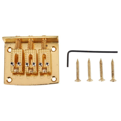3 String Guitar  String Bridge Bridge Pull String Hard Tail Guitar Bridge Tail 3 String Guitar Replacement Gold