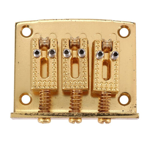 3 String Guitar  String Bridge Bridge Pull String Hard Tail Guitar Bridge Tail 3 String Guitar Replacement Gold 2