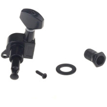6 Pieces Guitar String Tuning Pegs Keys 3 Left 3 Right Guitar Machine Heads Knobs with Strap Button Locks Picks and Guitar String Winder (Black)