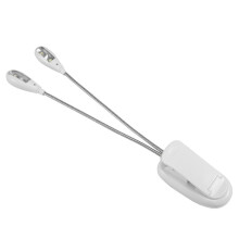 Music Stand Light, White Clip  LED Book Lights, USB and AAA Battery Operated, Reading Lamp in Bed, 4 Brightness Levels