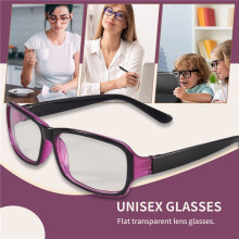 Plastic Full Rim Frame Clear Lens Glasses Spectacles Black for Women
