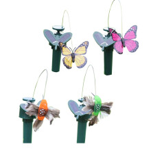 4-Pack Zonne- Aangedreven Vliegende Vlinder Vogel Zonnebloem Buiten Tuin Tuinpaal Ornament Levendige Tuindecoratie