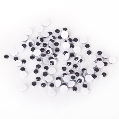 100Pcs Round Moving Movable Wiggly   Eyes Glue  Sticker 10mm