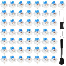 50 Pcs Keyboard Switches, 3-Pin Clicky Tactile Mechanical Keyboard Switches, Complete DIY Replacement Kit
