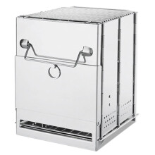 Outdoor Folding Wood-Burning Stove Stainless Steel Grill Foldable Portable Camping Stove BBQ Camping Picnic Fishing