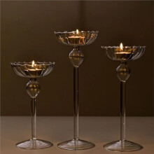 High Footed Striped Candlestick Home Decoration Ornaments Wedding Supplies Romantic Candlelight Dinner Candlestick