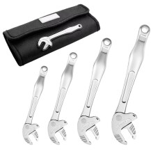 4PCS Set of Crab Claw Multi-Function Quick-Adaptive Ratcheting Wrench for Industrial Use, Featuring Opening Design
