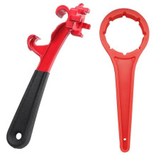 2pcs Bung Wrench and Drum Lid Opener Tool for Buckets, Chromium-Vanadium Steel with Non-Slip Grip