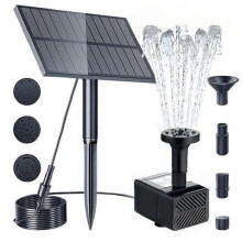 Pompe Solaire pour Fontaine 1,5 W 5 V, Débit 160 L/H, Idéale pour les Bains D'Oiseaux, les Bassins et la Décoration de Jardin.