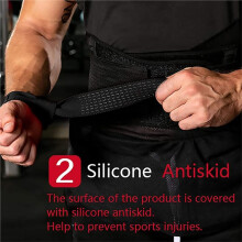 2PC Weightlifting Wrist Straps Sports Booster Belt Grip Belt Fitness Pull-Ups Bars Non-Slip Deadlift Belt Band Red