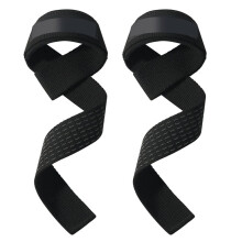 2PC Weightlifting Wrist Straps Sports Booster Belt Grip Belt Fitness Pull-Ups Bars Non-Slip Deadlift Belt Band Black