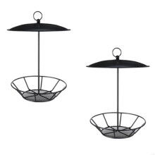 Pack of 2 Easy Installation Metal Construction Large Capacity Clear View Hanging Bird Feeders for Garden Yard