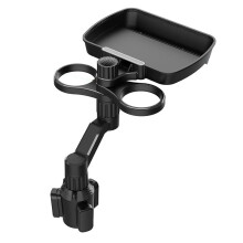 Car Cup Holder Expander 4-in-1 Tray, Multi Cup Holders Table with Food Tray & Phone Mount for 2.6"-3.94" Car Cup Holders
