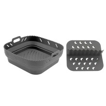 Eco-Friendly Silicone Air Fryer Basket - Reusable Square Cooking Accessory for Healthier Meals