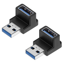 Lot de 2 Adaptateurs D'Extension USB 3.0 Mâle Vers Femelle à Angle Droit, Adaptateur Coudé USB Vers le Haut, Connecteur PC 10 Gbit/S, Convertisseur