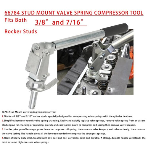 66784 Stud Mount Valve Spring Compressor Remove & Install Tool for 3/8" & 7/16" Rocker Studs 1