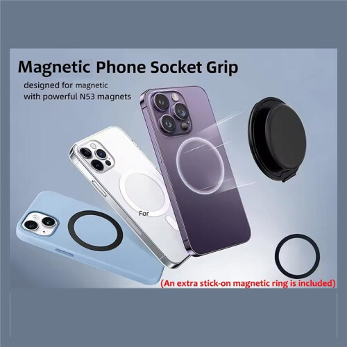 Suporte Magnético para Celular com Anel de Dedo e Rotação, Na Cor Branca. 2
