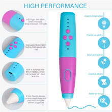 High-Quality 3D Printing Pen Set for Kids Boys Girls Birthday Chrismas Gift Pen Low Temperature with PCL Filament White