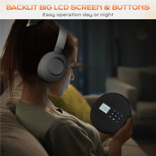 Draagbare Cd-Speler met Luidsprekers en Oordopjes, Oplaadbare Cd-Speler met USB-Aansluiting, Mp3-Discman voor in de Auto met Audiokabel