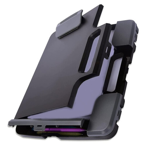 1pc Portable Clipboard with Storage, Plastic Storage Clipboard with Handle, Clipboard Box with Side Opening 1