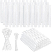 Cilindros de Espuma Branca para Artesanato com 200 Abraçadeiras de Nylon para Trabalhos Manuais, Arranjos Florais e Modelagem.