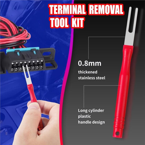 21Pcs Red Electrical Pin Removal Tool Kit, Electrical Wire Connector Pin Release Tool, Automotive Terminal Release Kit 2