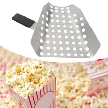 Paletta per Popcorn Ergonomica con Manico Singolo In Acciaio Inox, per Patatine Fritte con Fori, per Cinema e Negozi