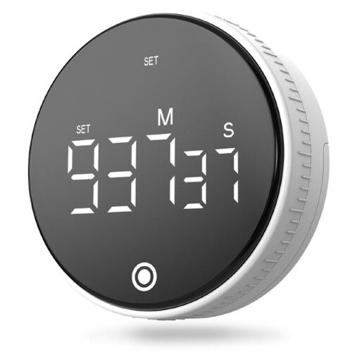 LED Digital Rotary Timer USB Rechargeable Magnetic Baking Countdown Reminder Back Bracket Design Kitchen Gadgets