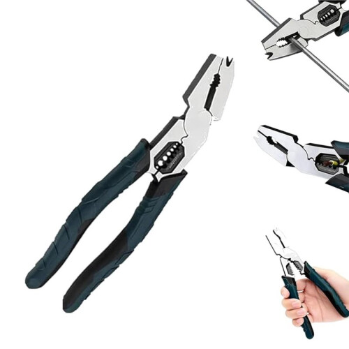 9-in-1 Multi-Function Cutting Pliers, Puller Wire Cutter Crimper with Compound Leverage Design for Repairs Outdoor 2