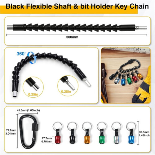 38Pcs Flexible Drill Bit Extension, 105 Right Angle Drill,Hex Socket Adapter, Bit Holder Extension Screwdriver Bit Kit 1