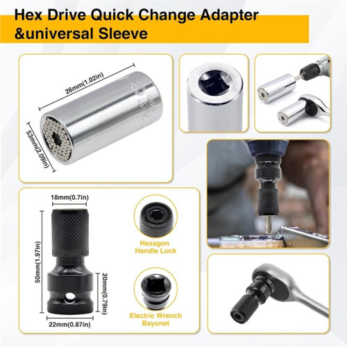 38Pcs Flexible Drill Bit Extension, 105 Right Angle Drill,Hex Socket Adapter, Bit Holder Extension Screwdriver Bit Kit 2