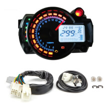 Universeller Digitaler LCD-Motorradtacho RX2N, Kilometerzähler, Max. 299 /H, 7 Farben, Einstellbare Geschwindigkeit
