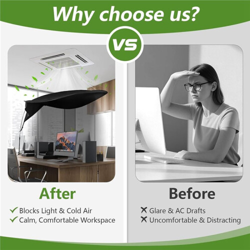 Adjustable Office Cubicle Desk Shade,Blocks Light and Visual Distractions,Extra-Large Portable Shade 2