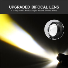 2 Pezzi Luce di Guida con Ventola Luce Ausiliaria Bicolore per Moto Luce Notturna per Veicoli Elettrici