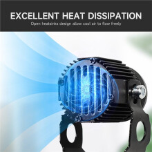 2 Pcs  Driving Light with Fan Dual Color Motorcycle Auxiliary Light Nighttime Electric Vehicle Light