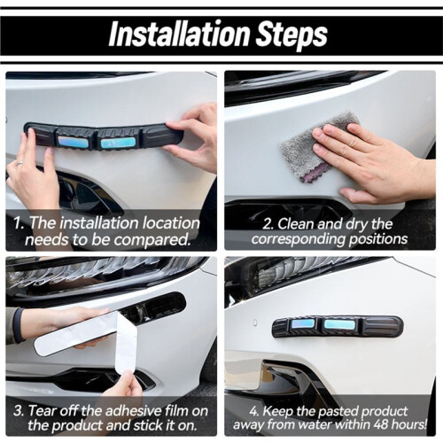 Anti-Collision Patch Bumper Guard Strip 9.6" X 0.45" Universal Reflective Car Door  Guards 2 PCS 1