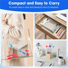 3Pcs Stainless Steel Telescopic Finger Reading Stick Extendable Teacher Pointer Stick for Classroom & Presentations